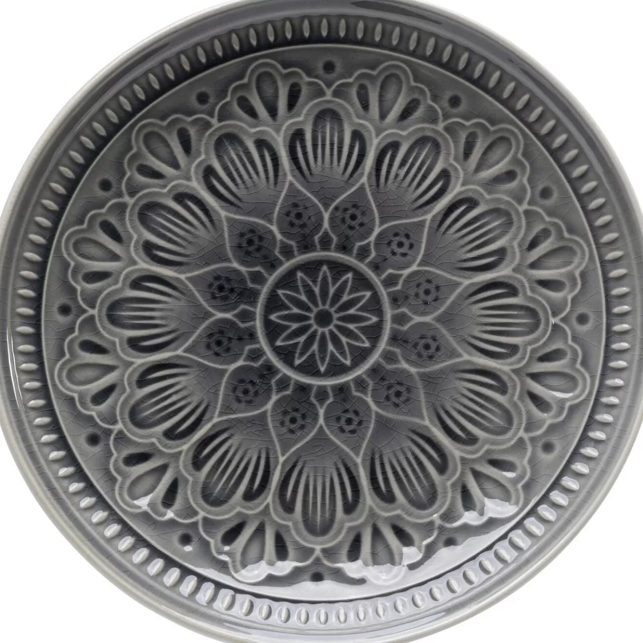 Assiette Sicilia Mandala Gris O21Cm*KARE Design New