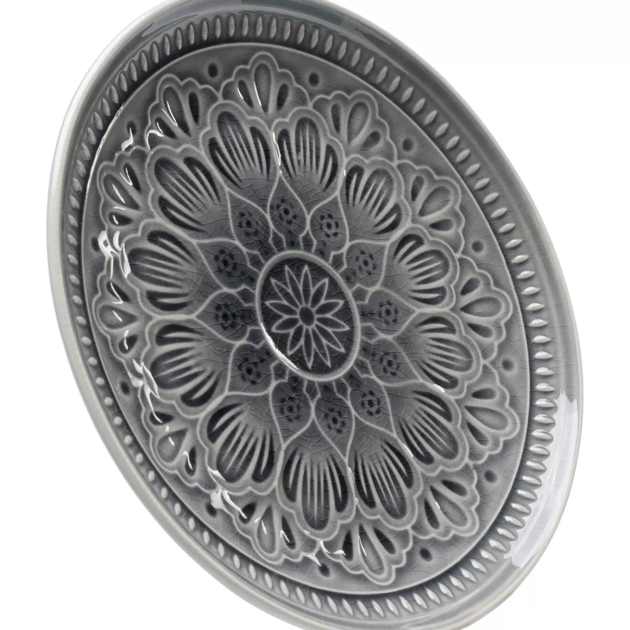 Assiette Sicilia Mandala Gris O21Cm*KARE Design New