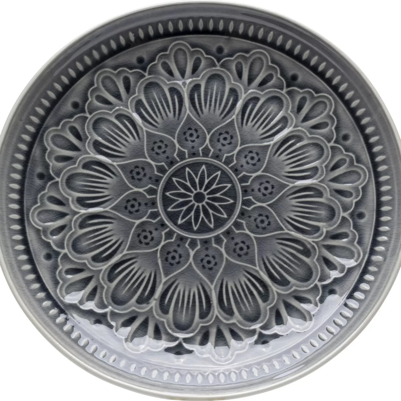 Assiette Sicilia Mandala Gris O27Cm*KARE Design Store