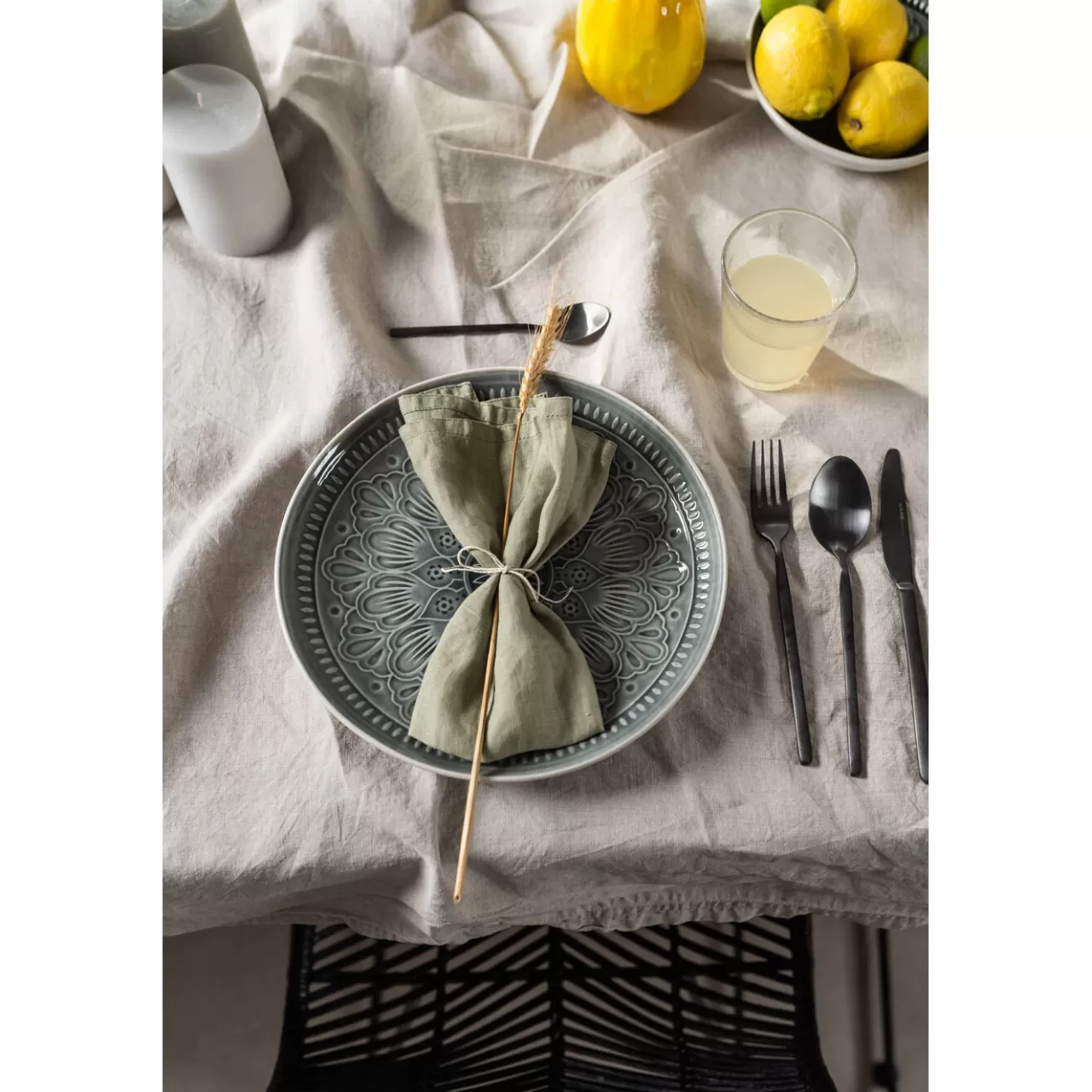 Assiette Sicilia Mandala Gris O27Cm*KARE Design Store