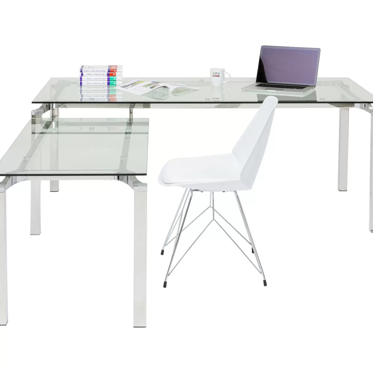 Bureau D Angle Lorenco Chrome 210X180Cm*KARE Design Flash Sale