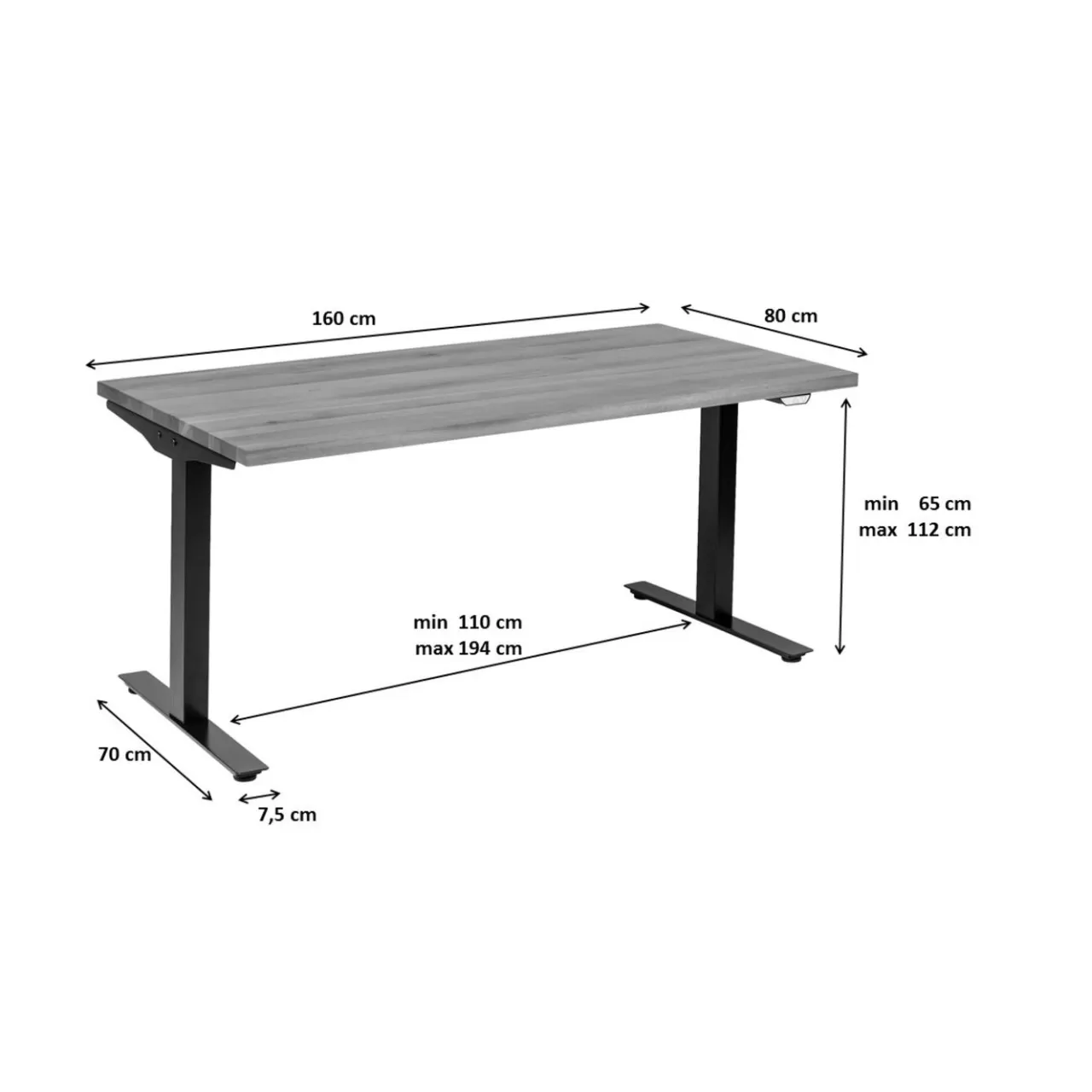 Bureau Office Symphony Chene Noir 160X80*KARE Design Cheap