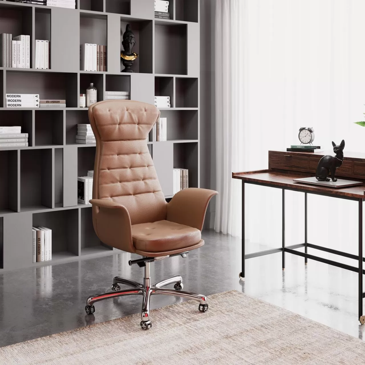 Chaise De Bureau Pivotante Brady Argente*KARE Design Outlet