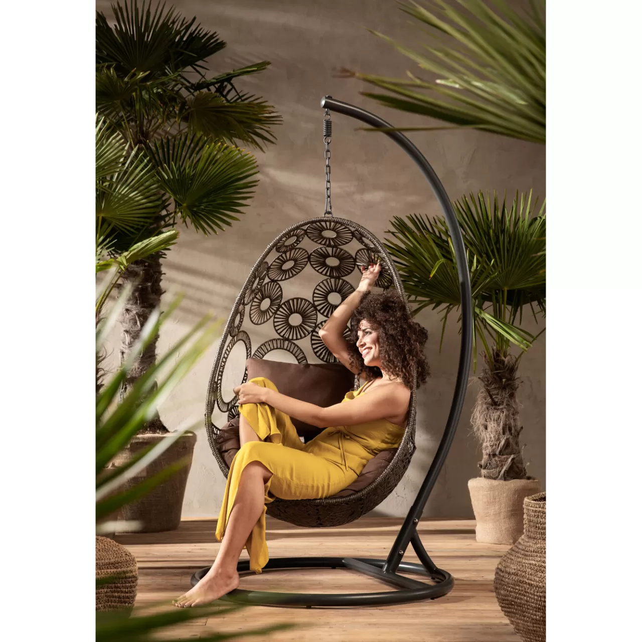 Chaise Suspendue Ibiza Marron*KARE Design Outlet