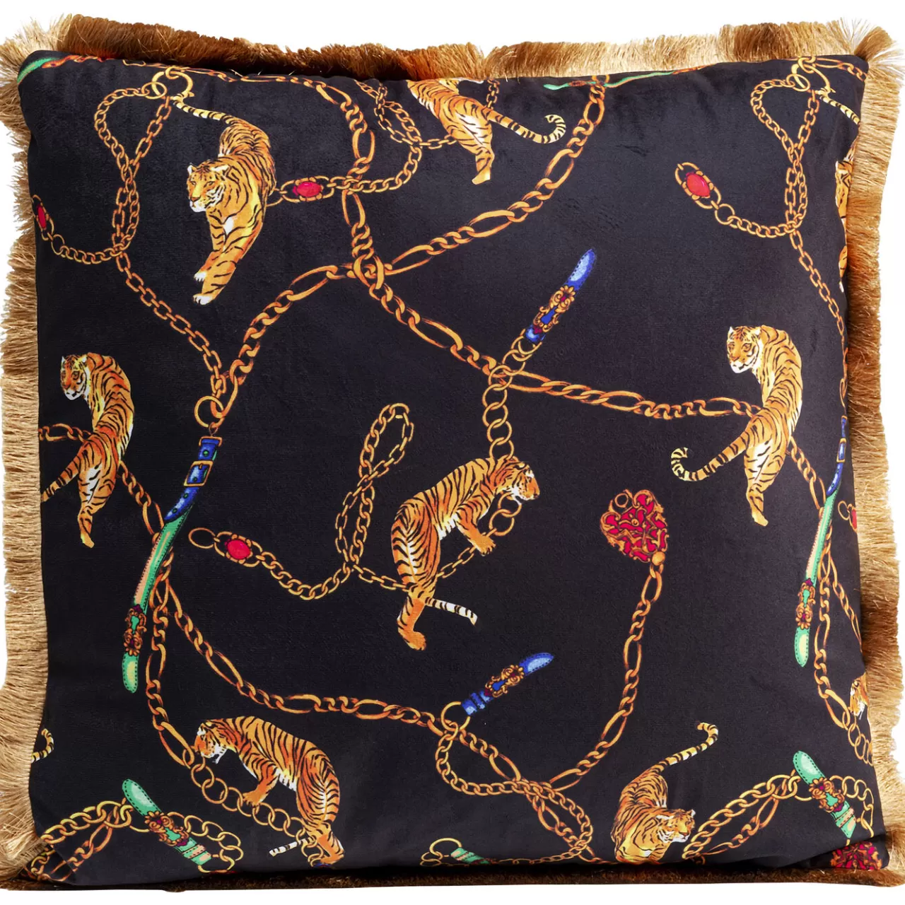 Coussin Tiger Chain Noir 45X45Cm*KARE Design Online