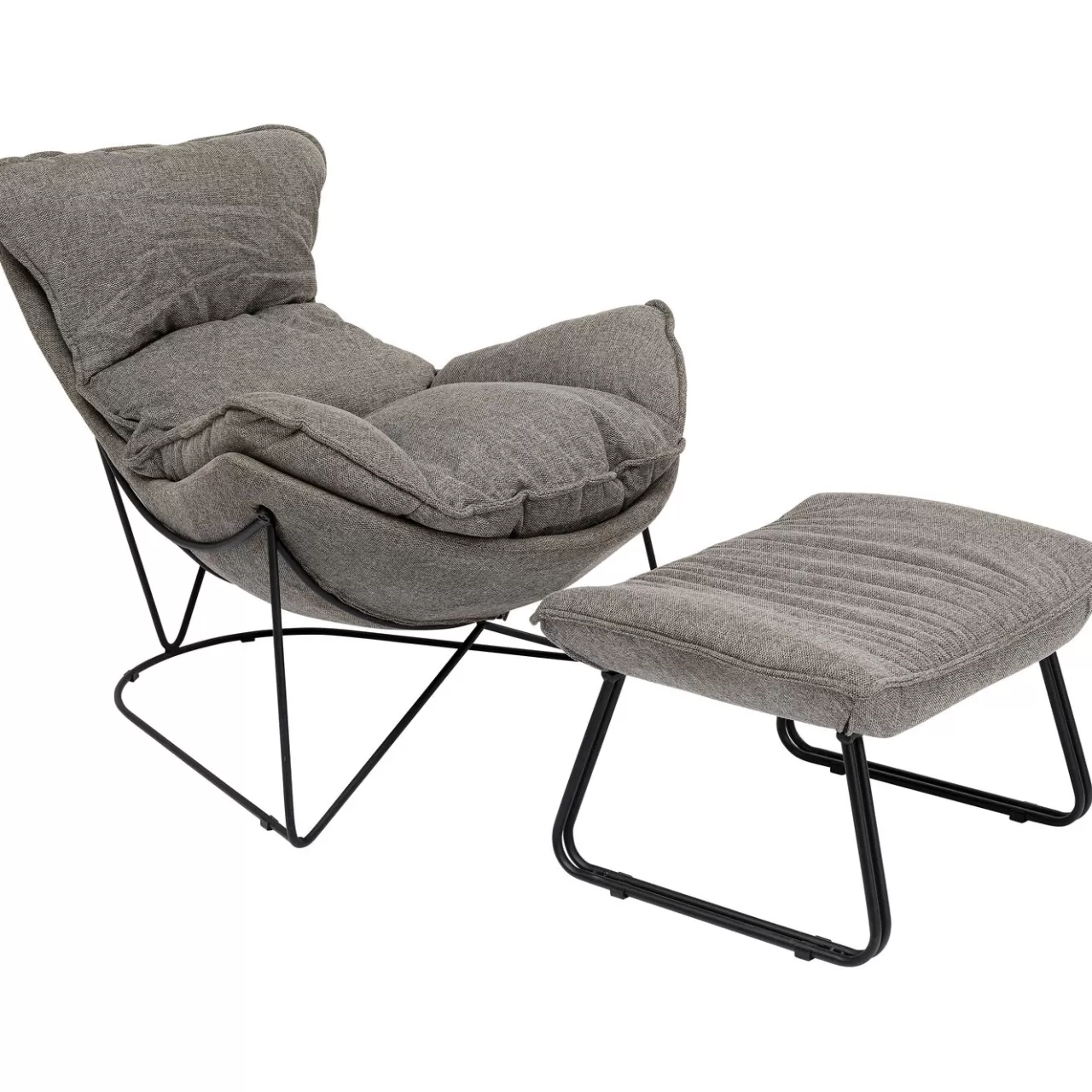 Fauteuil Avec Repose-Pied Snuggle Gris (2/Parts)*KARE Design Fashion