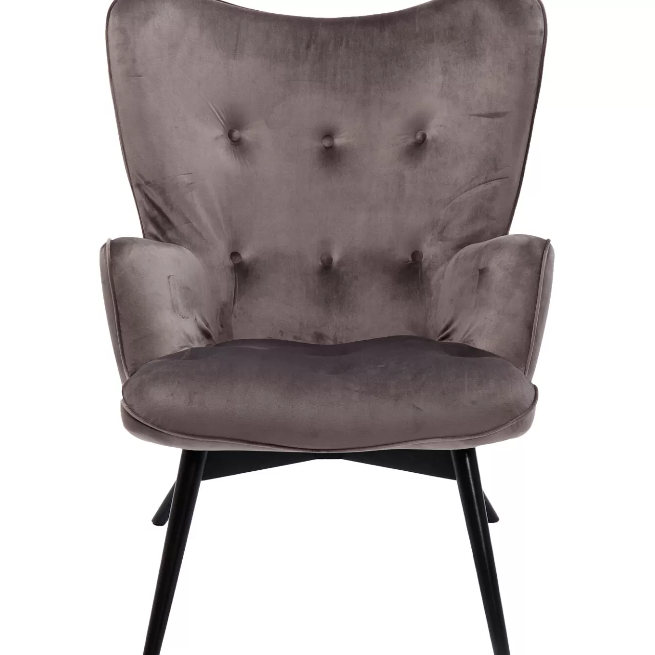 Fauteuil Black Vicky Velours Gris*KARE Design Shop