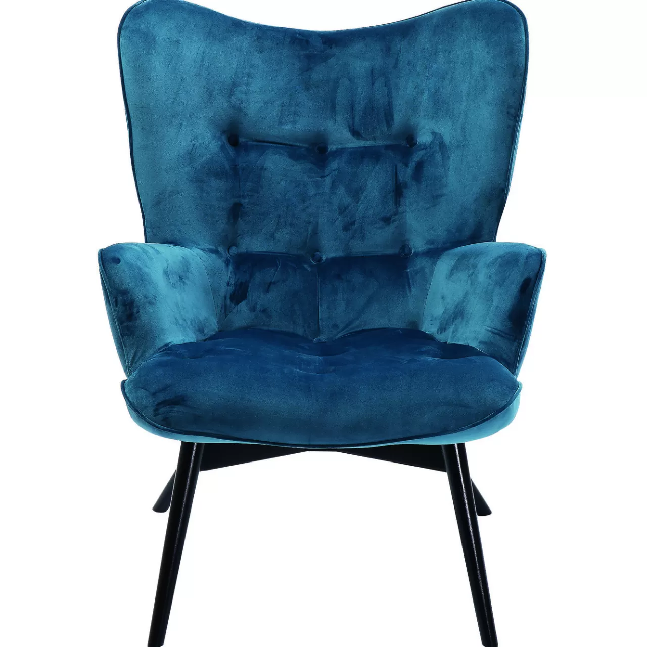 Fauteuil Black Vicky Velours Petrole*KARE Design Shop