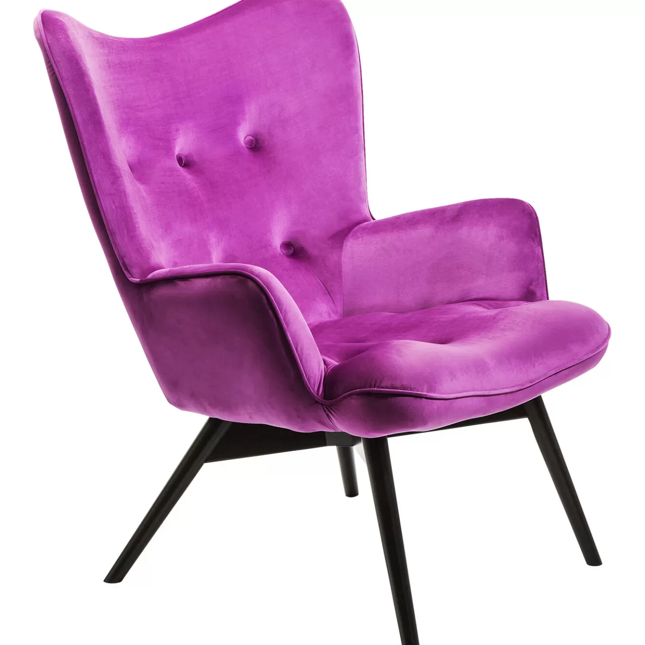 Fauteuil Black Vicky Velours Violet*KARE Design Discount