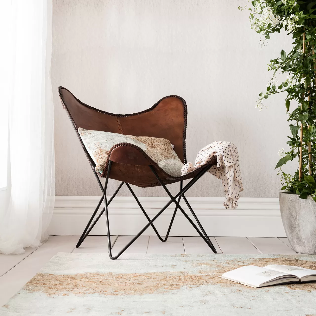 Fauteuil Butterfly Marron*KARE Design Online