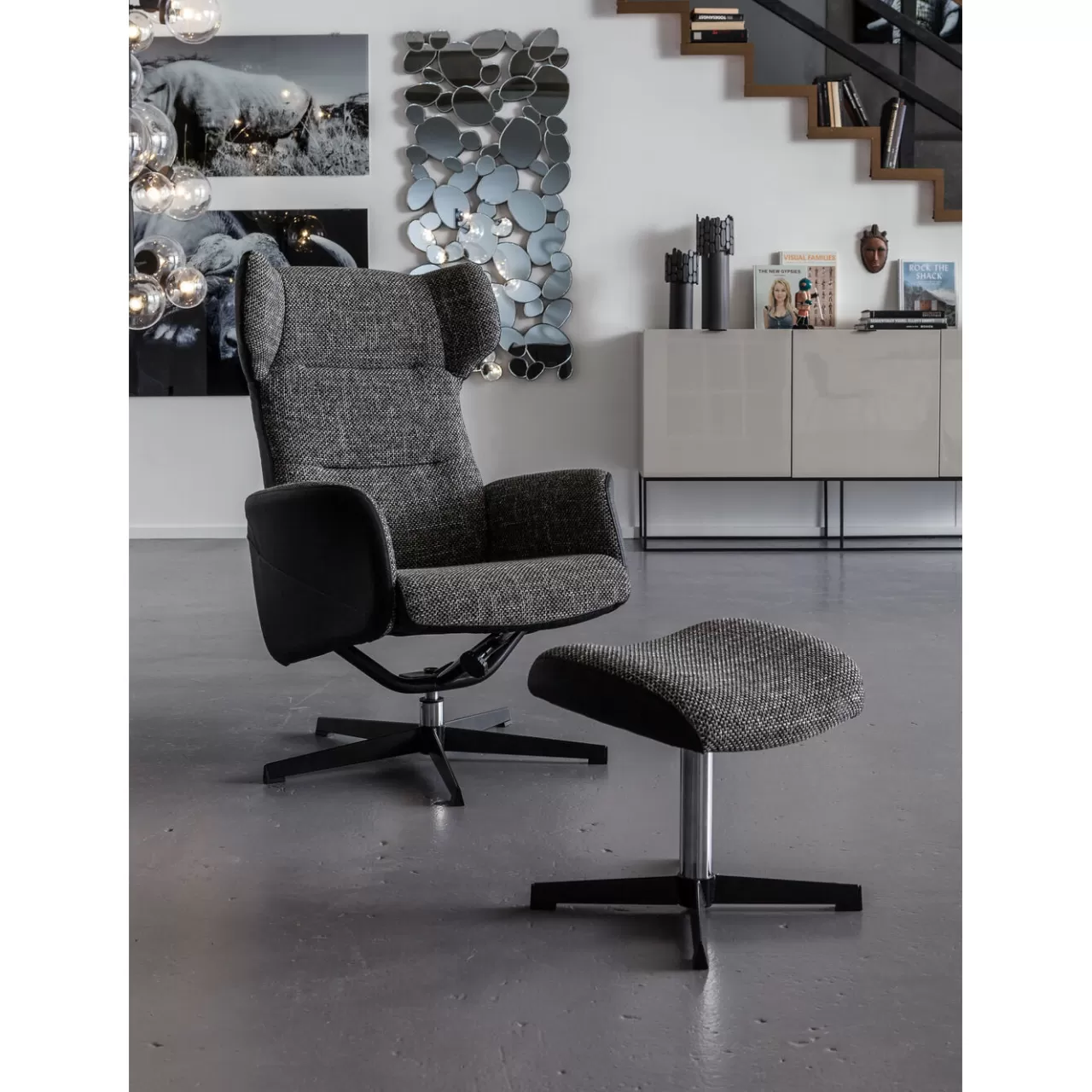 Fauteuil Pivotant Et Repose-Pieds Ohio Salt And Pe*KARE Design Outlet