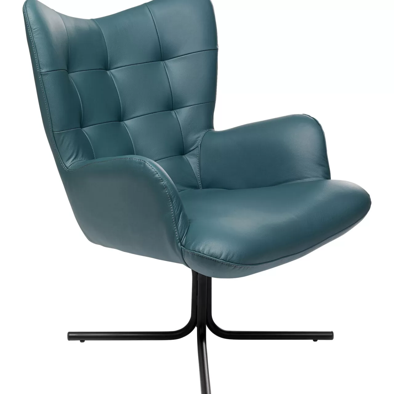 Fauteuil Pivotant Oscar Cuir Bleu*KARE Design Clearance