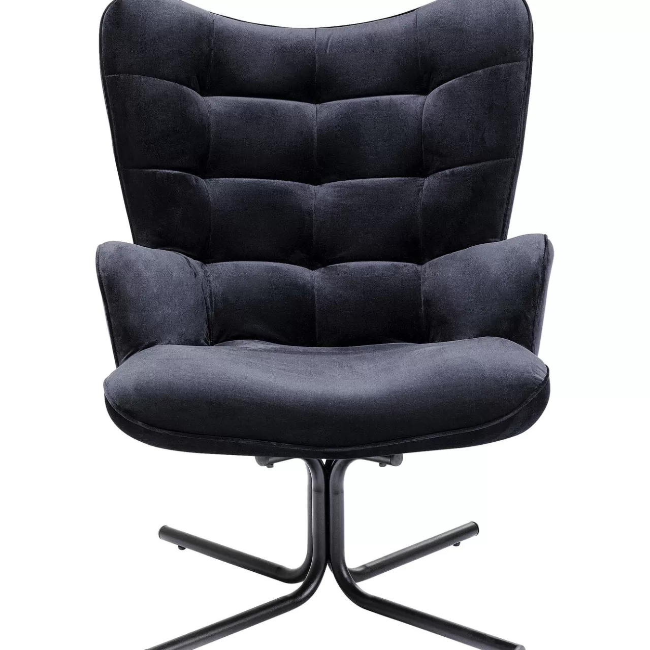 Fauteuil Pivotant Oscar Velours Noir*KARE Design Shop