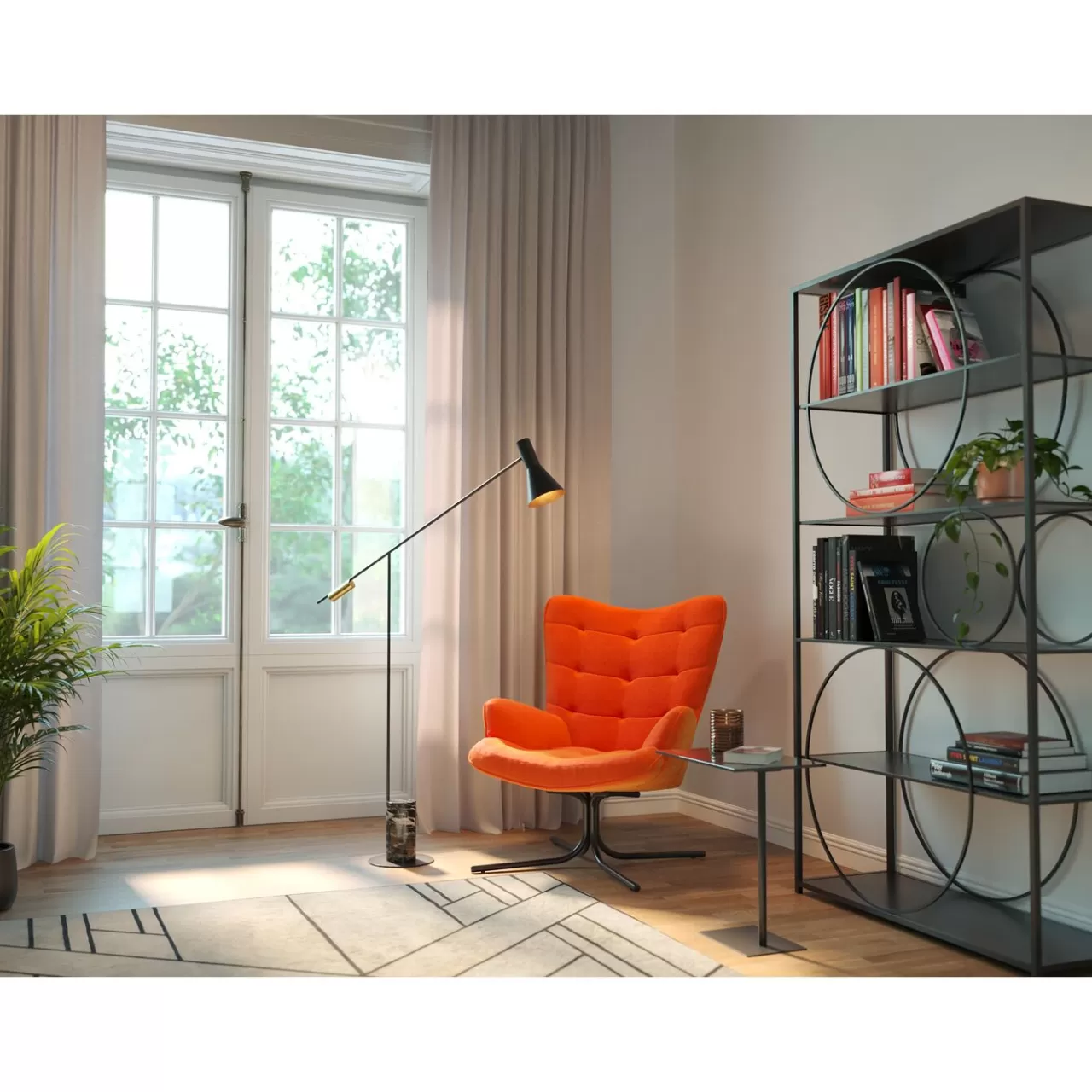 Fauteuil Pivotant Oscar Velours Orange*KARE Design Sale