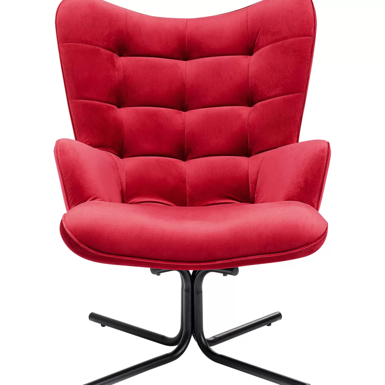 Fauteuil Pivotant Oscar Velours Rouge*KARE Design Cheap