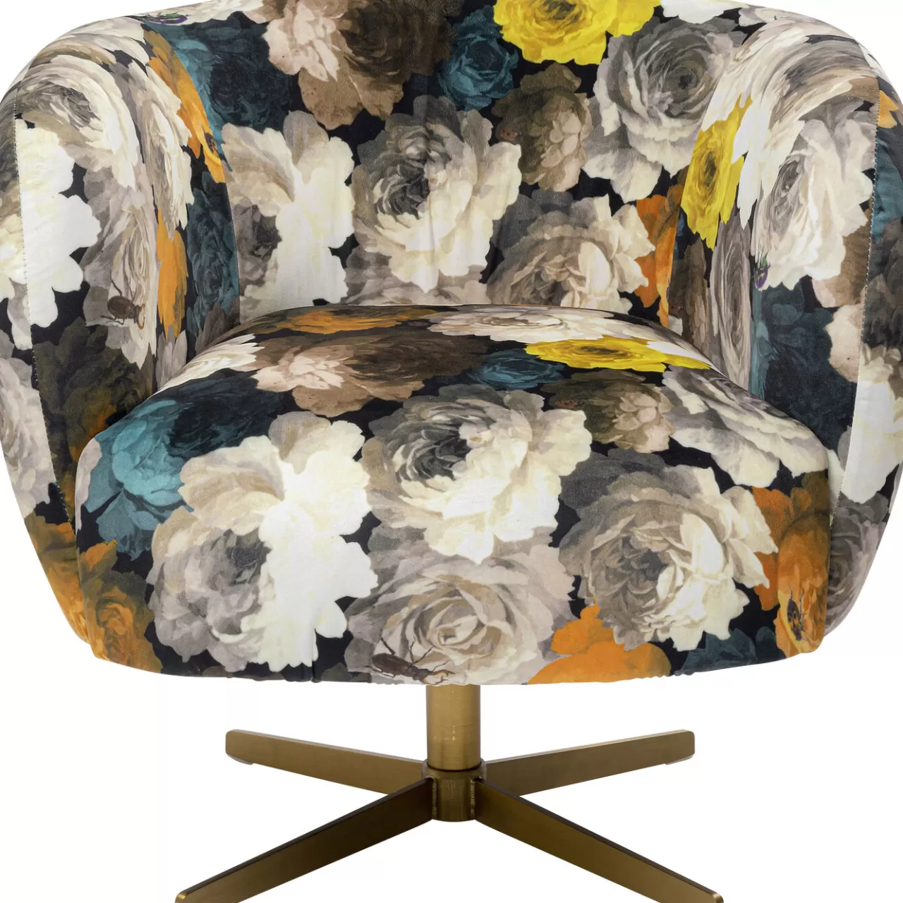 Fauteuil Pivotant Peony Flower Jaune*KARE Design Outlet