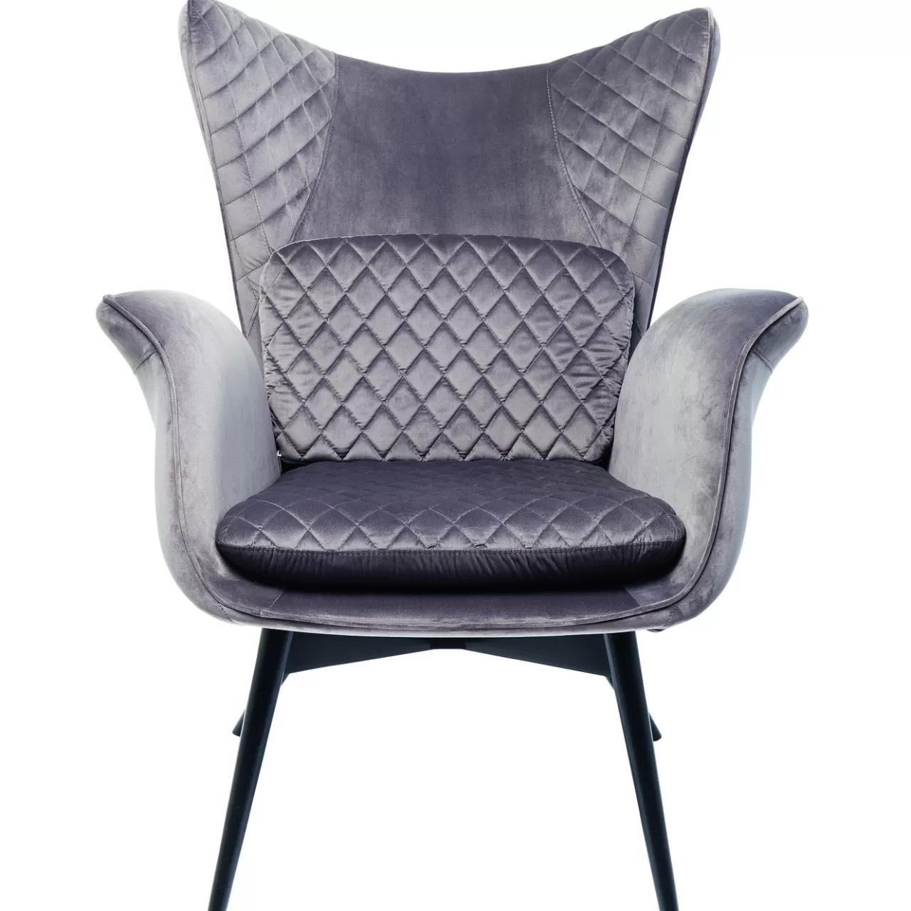 Fauteuil Tudor Velvet Gris-Argente*KARE Design New