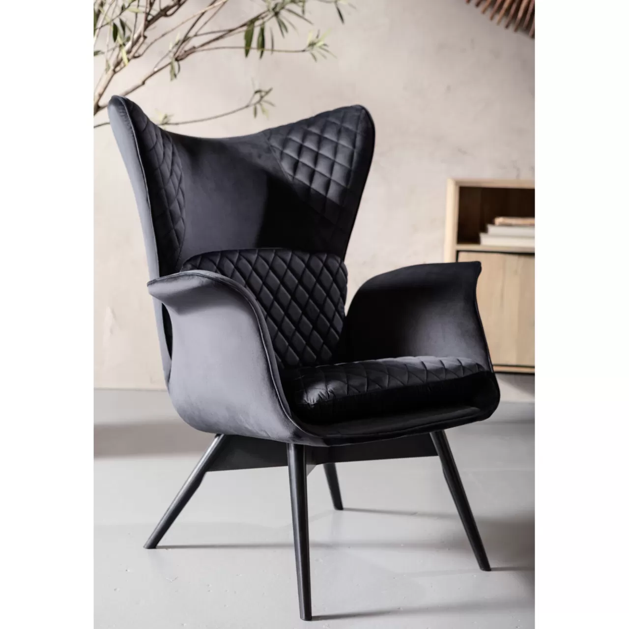 Fauteuil Tudor Velvet Noir*KARE Design Shop