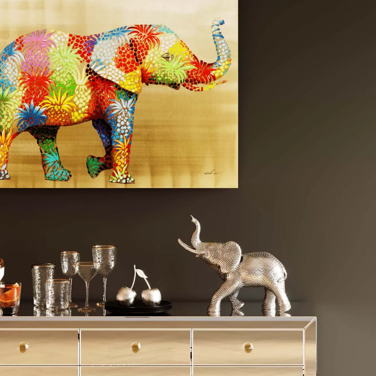 Figurine Décorative Mosaic Elephant 41Cm*KARE Design Store