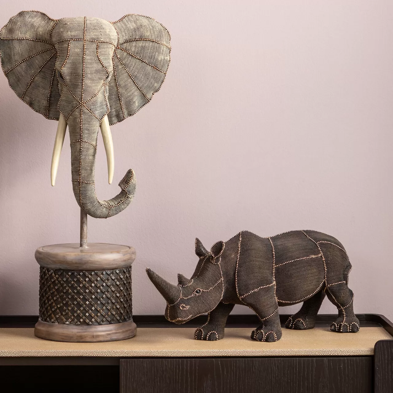 Figurine Décorative Rhino Rivets Pearls 25Cm*KARE Design Flash Sale