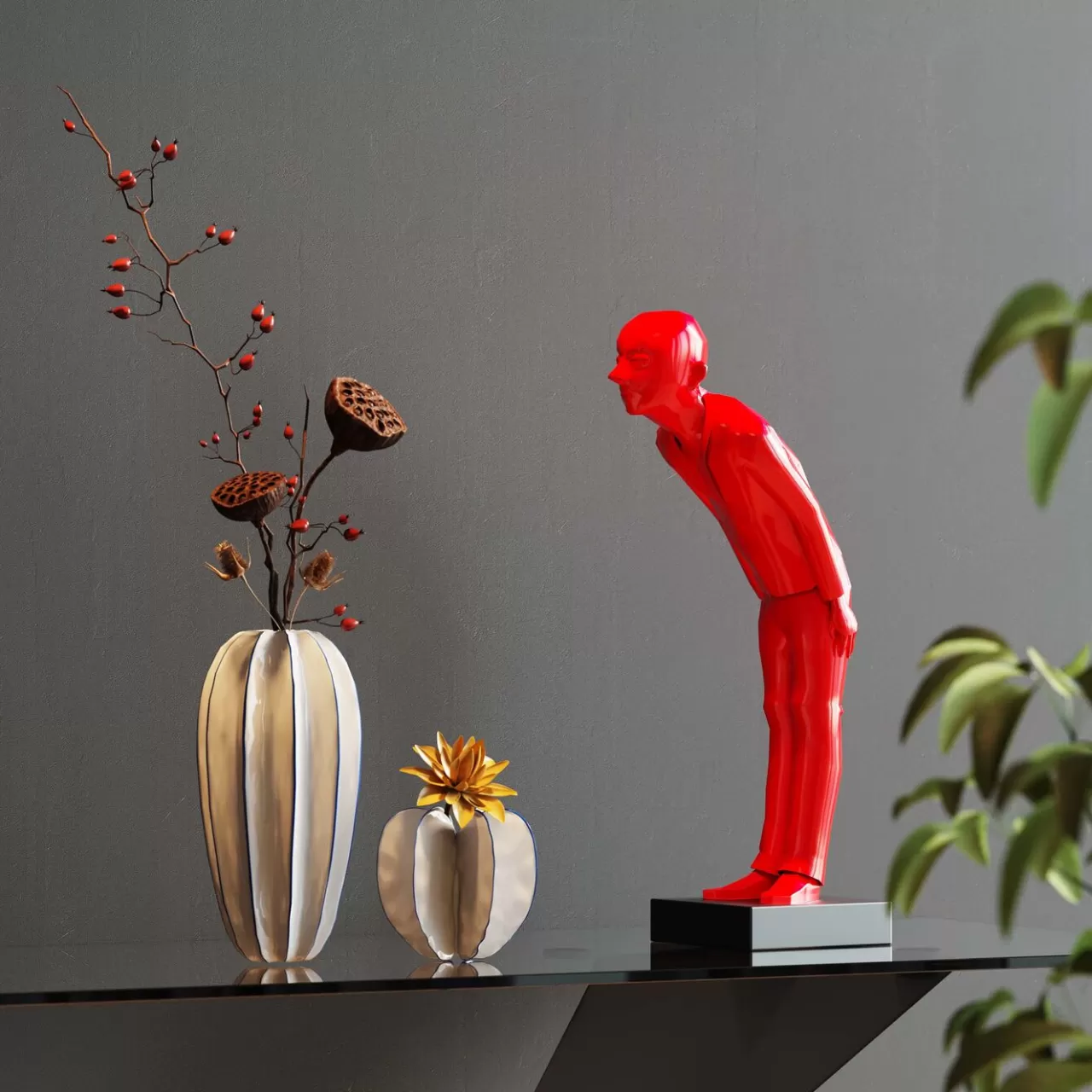 Figurine Décorative Welcome Guests Rouge Pm*KARE Design Store