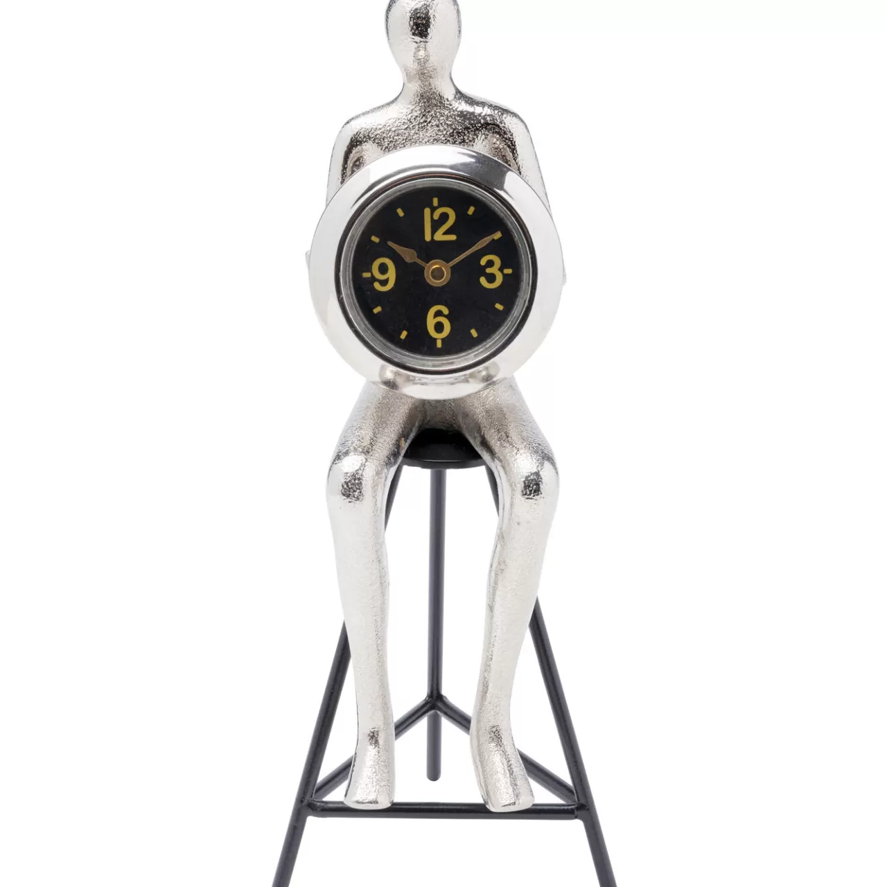 Horloge A Poser Sitting Man Argente 12X31Cm*KARE Design Outlet