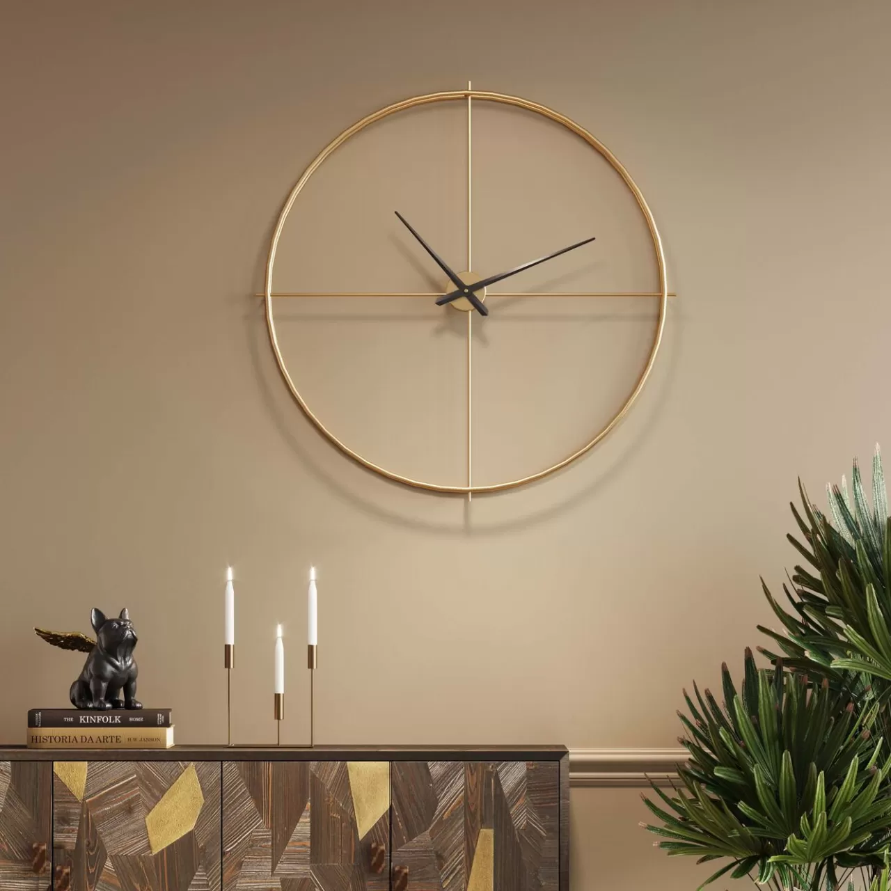 Horloge Murale Simple Pure Laiton O95Cm*KARE Design Flash Sale