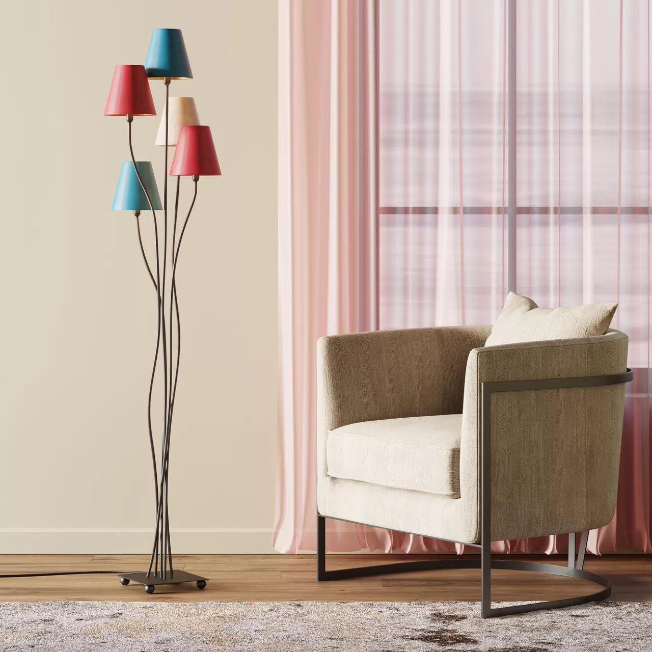 Lampadaire Flexible Velours Noir Cinque*KARE Design Best Sale