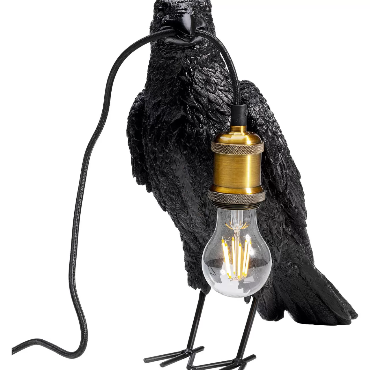 Lampe A Poser Animal Crow Noir Mat 34Cm*KARE Design Online