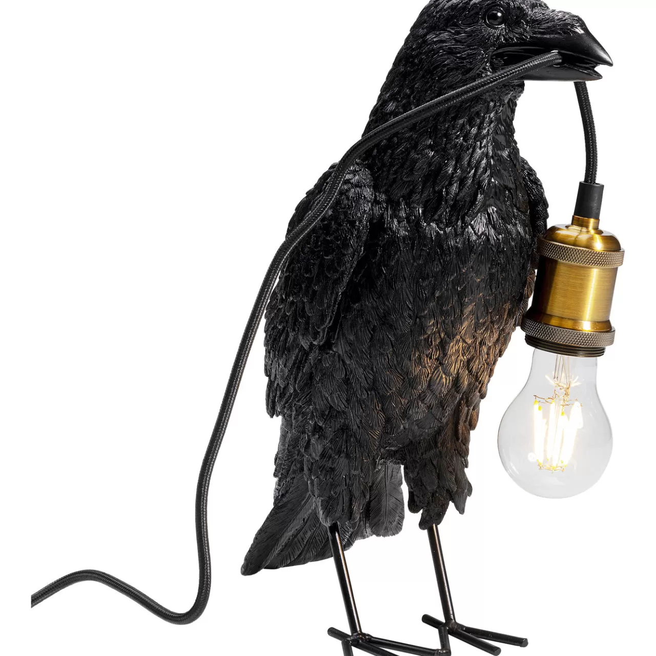 Lampe A Poser Animal Crow Noir Mat 34Cm*KARE Design Online