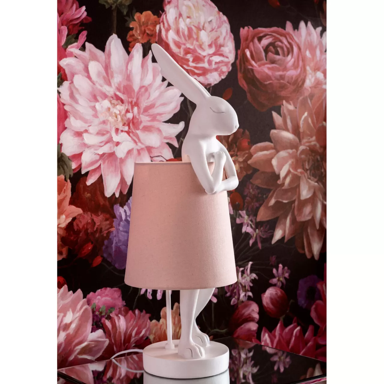 Lampe A Poser Animal Rabbit Blanc/Rose 50Cm*KARE Design Discount