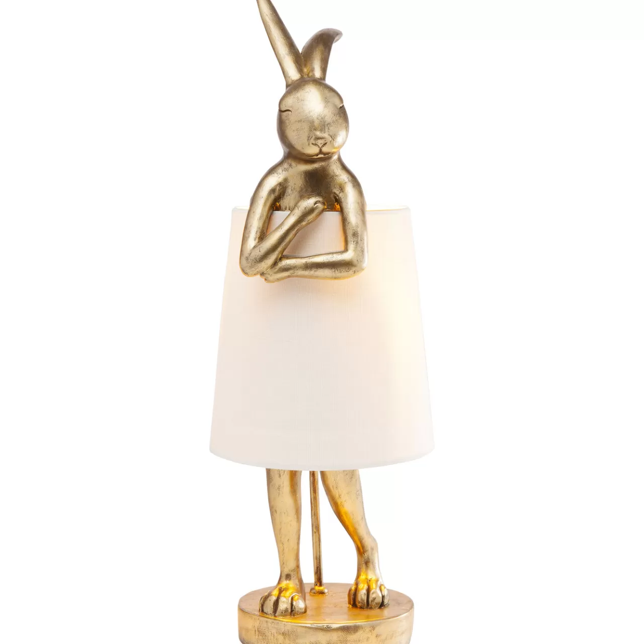 Lampe A Poser Animal Rabbit Dore/Blanc 68Cm*KARE Design New