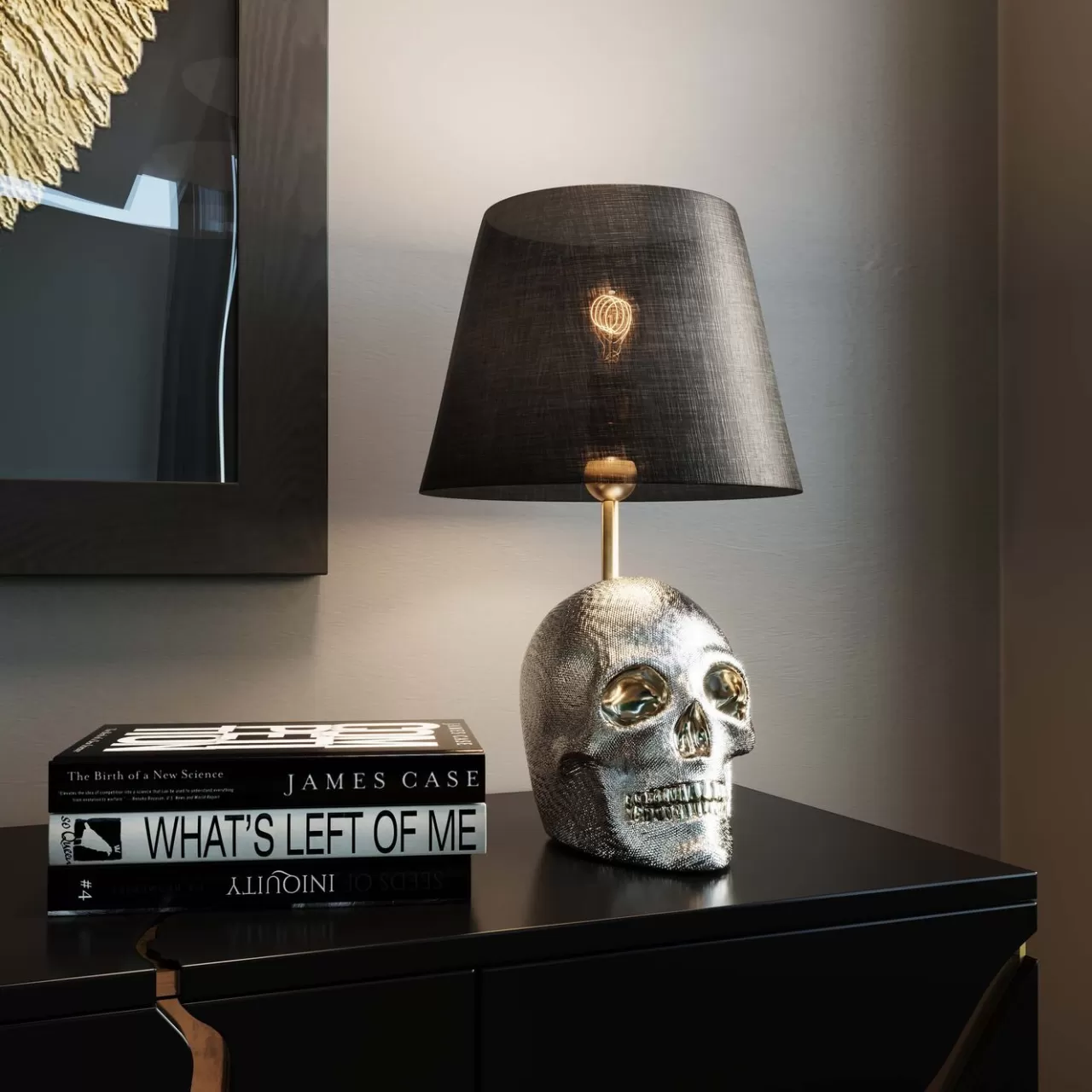 Lampe A Poser Skull Crystals Front 44Cm*KARE Design Best