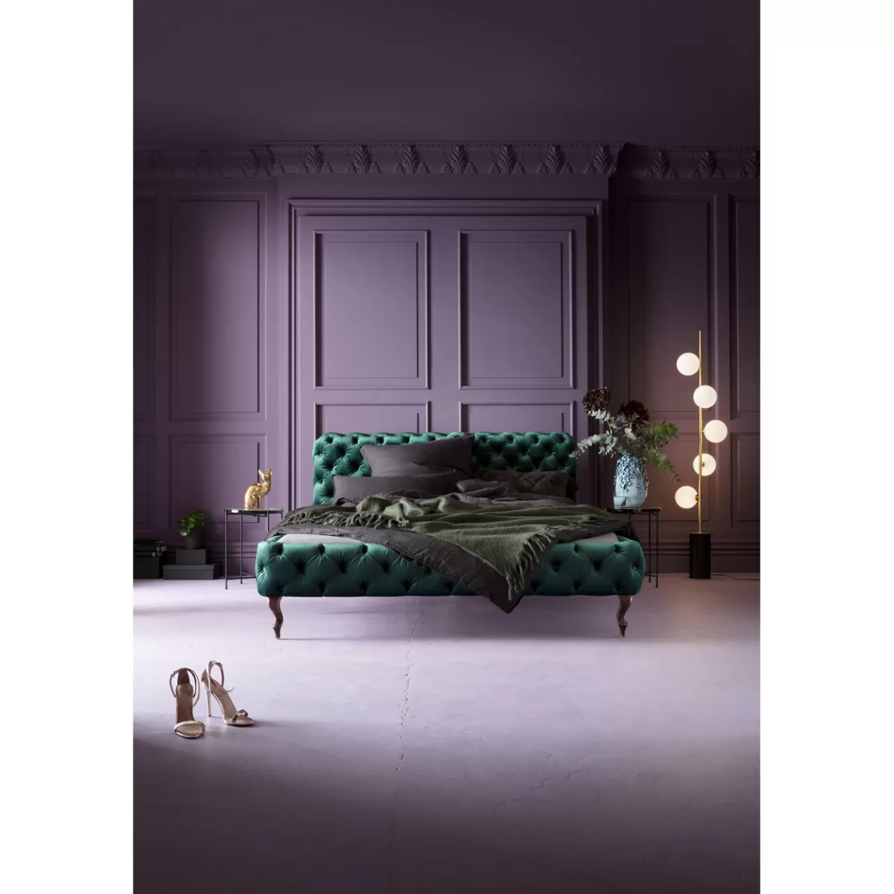 Lit Desire Velours Vert 160X200Cm*KARE Design Online