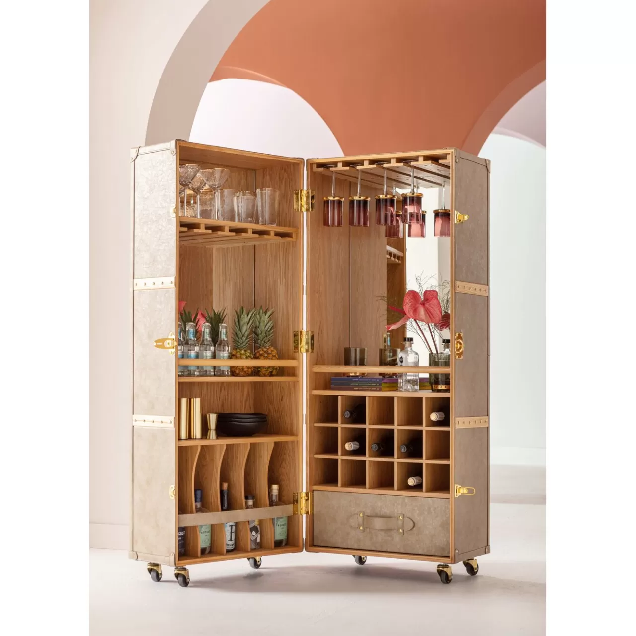 Meuble Bar West Coast Mobile 60X154Cm*KARE Design Sale