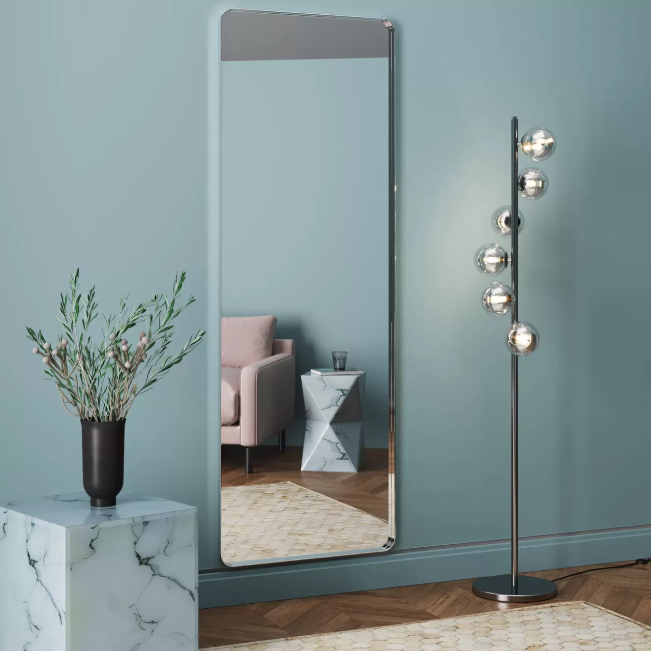 Miroir Curvy Look Chrome 70X200Cm*KARE Design Sale