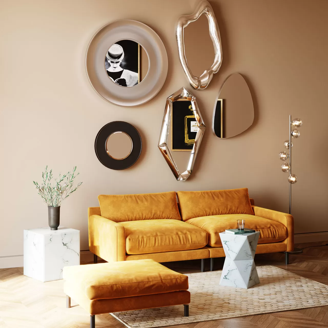 Miroir Mural Planet Argente O108Cm*KARE Design Shop