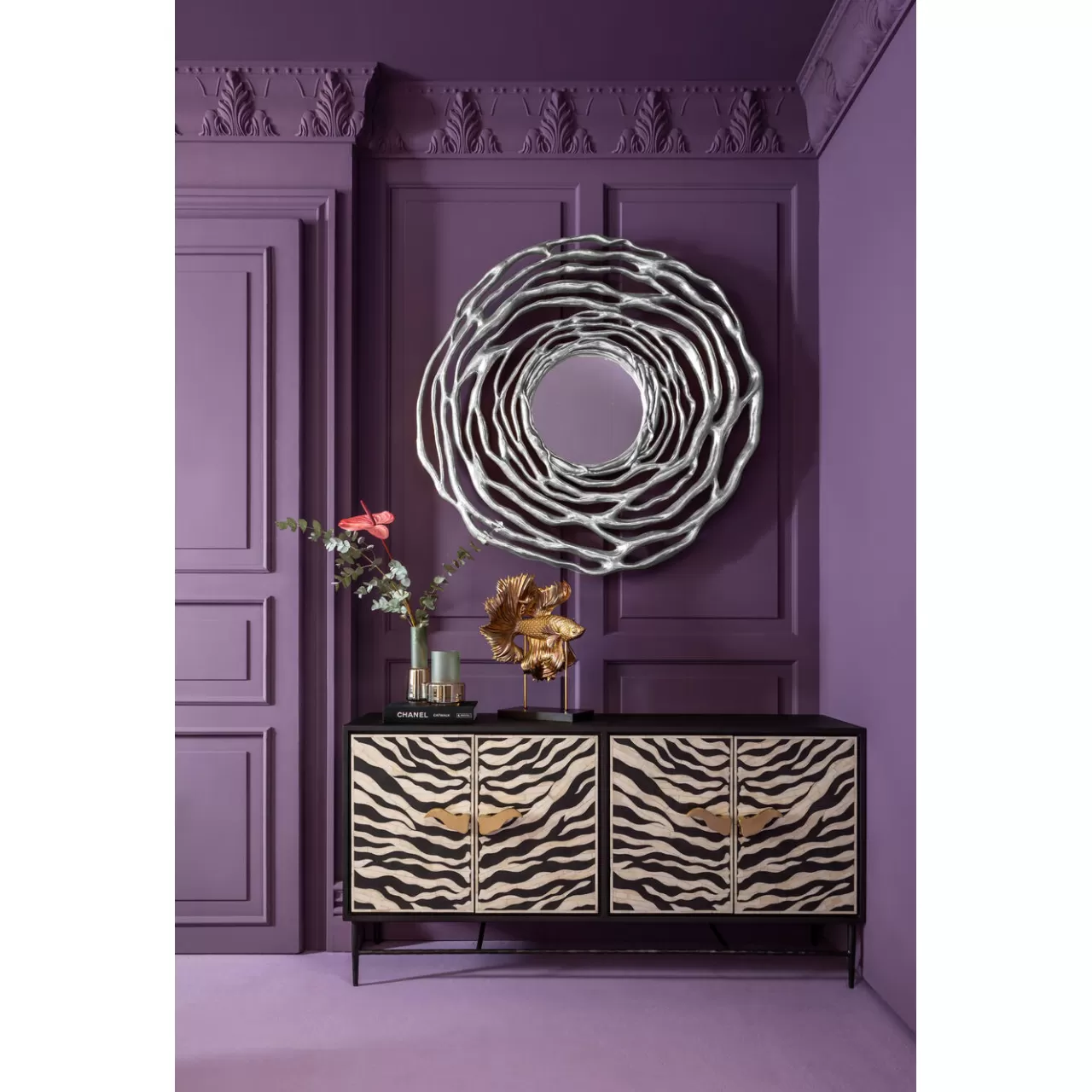 Miroir Mural Twiggy Argente O121Cm*KARE Design Store