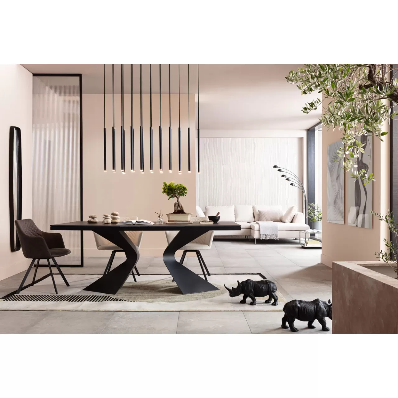 Suspension Living Vegas Noir Mat Led 120Cm*KARE Design Sale