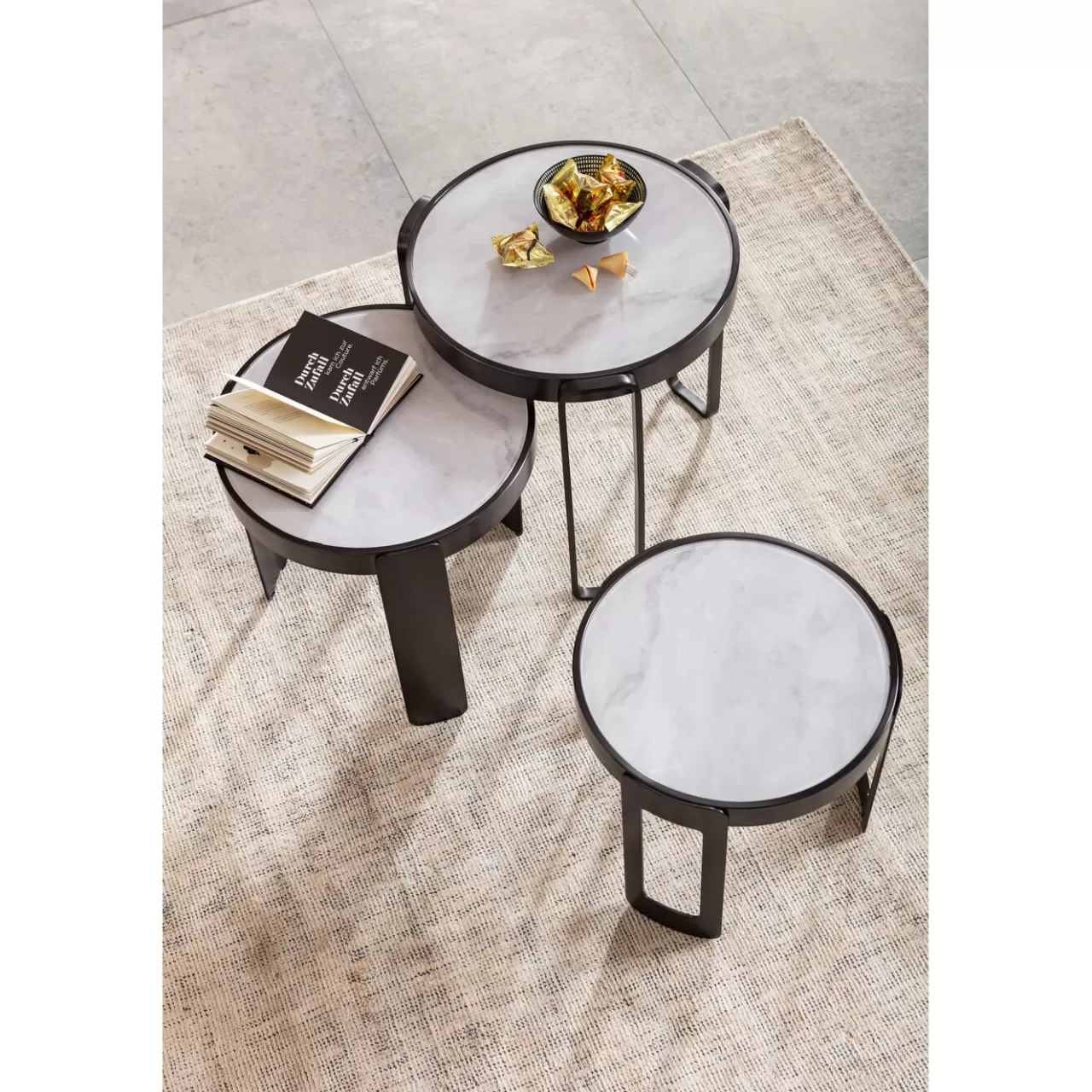 Table Basse Perelli Noir (3/Set)*KARE Design Discount