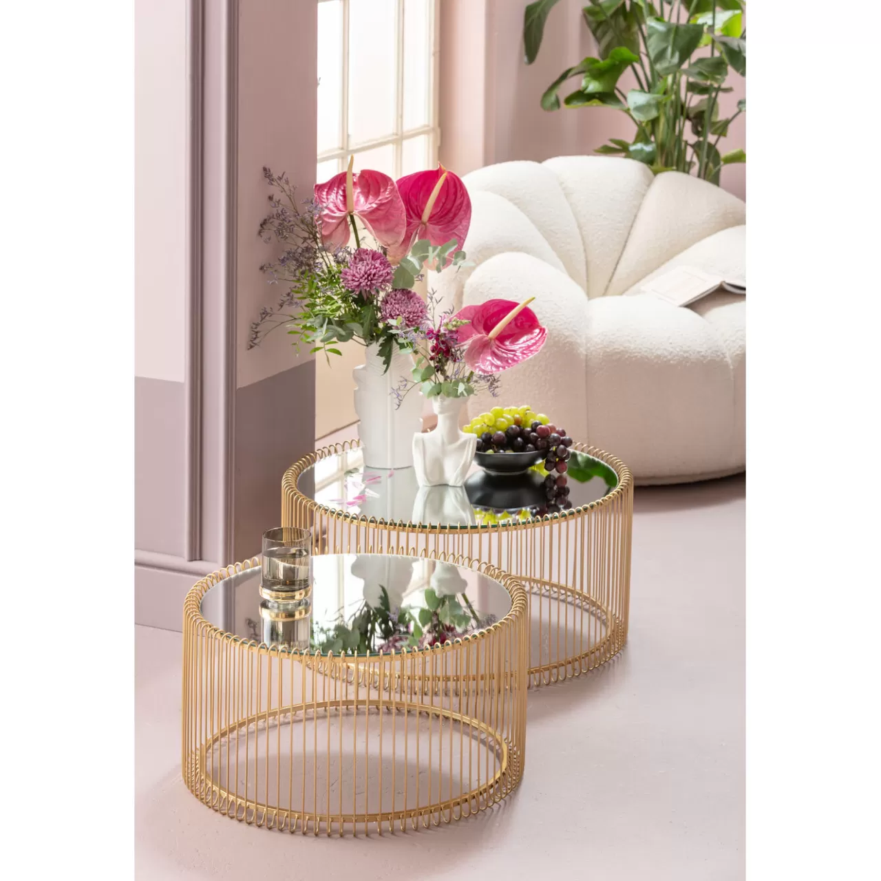 Table Basse Wire Laiton (2/Set)*KARE Design Flash Sale