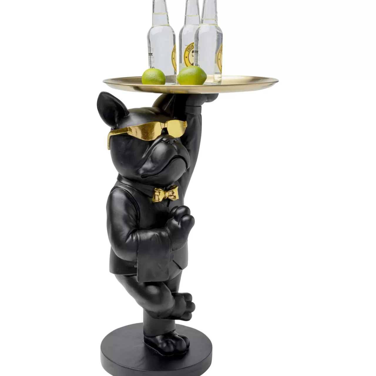 Table D Appoint Cool Bulldog Tray Noir 34X55Cm*KARE Design Sale