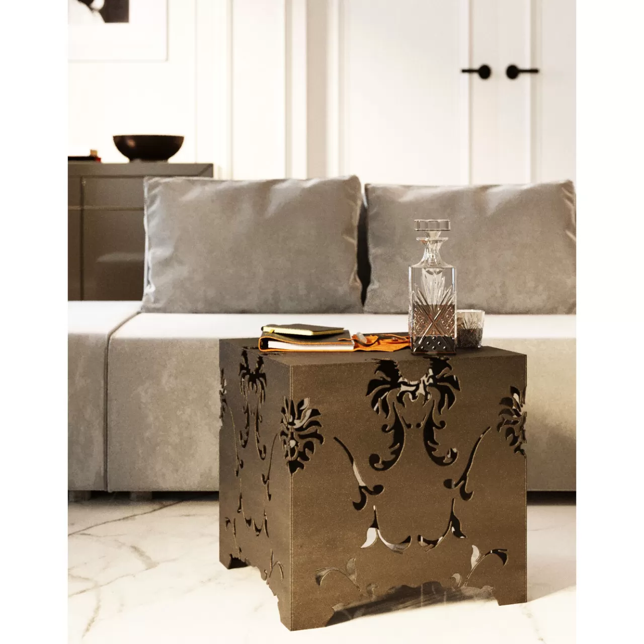 Table D Appoint Cubo Manifattura Bronze 42X42*KARE Design New