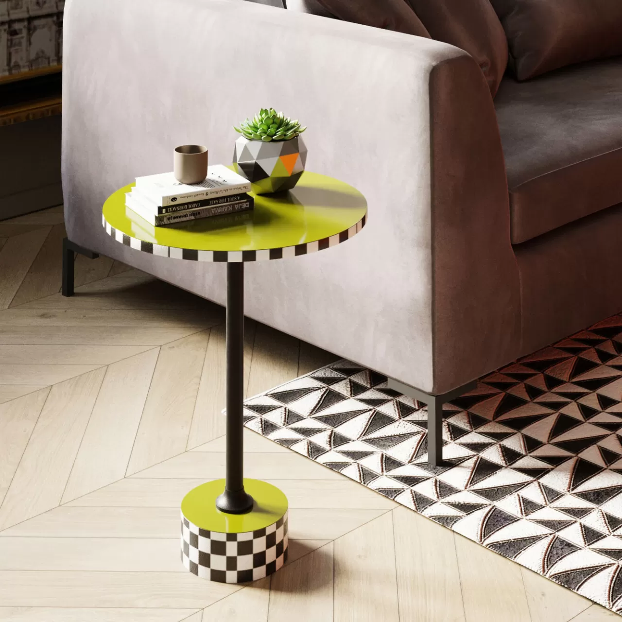 Table D Appoint Domero Checkers Vert Olive O25Cm*KARE Design Cheap