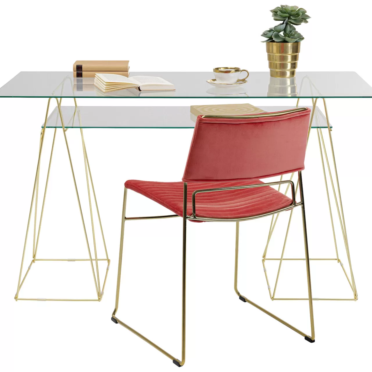 Table Polar Laiton-Verre Trempe 8Mm*KARE Design Best