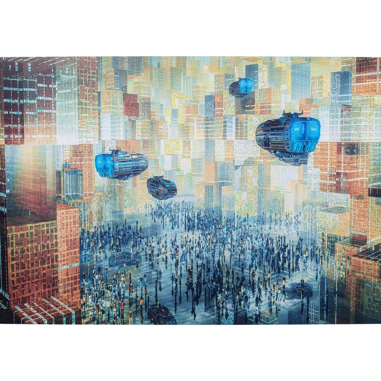 Tableau En Verre 3D Future City 150X100Cm*KARE Design Sale