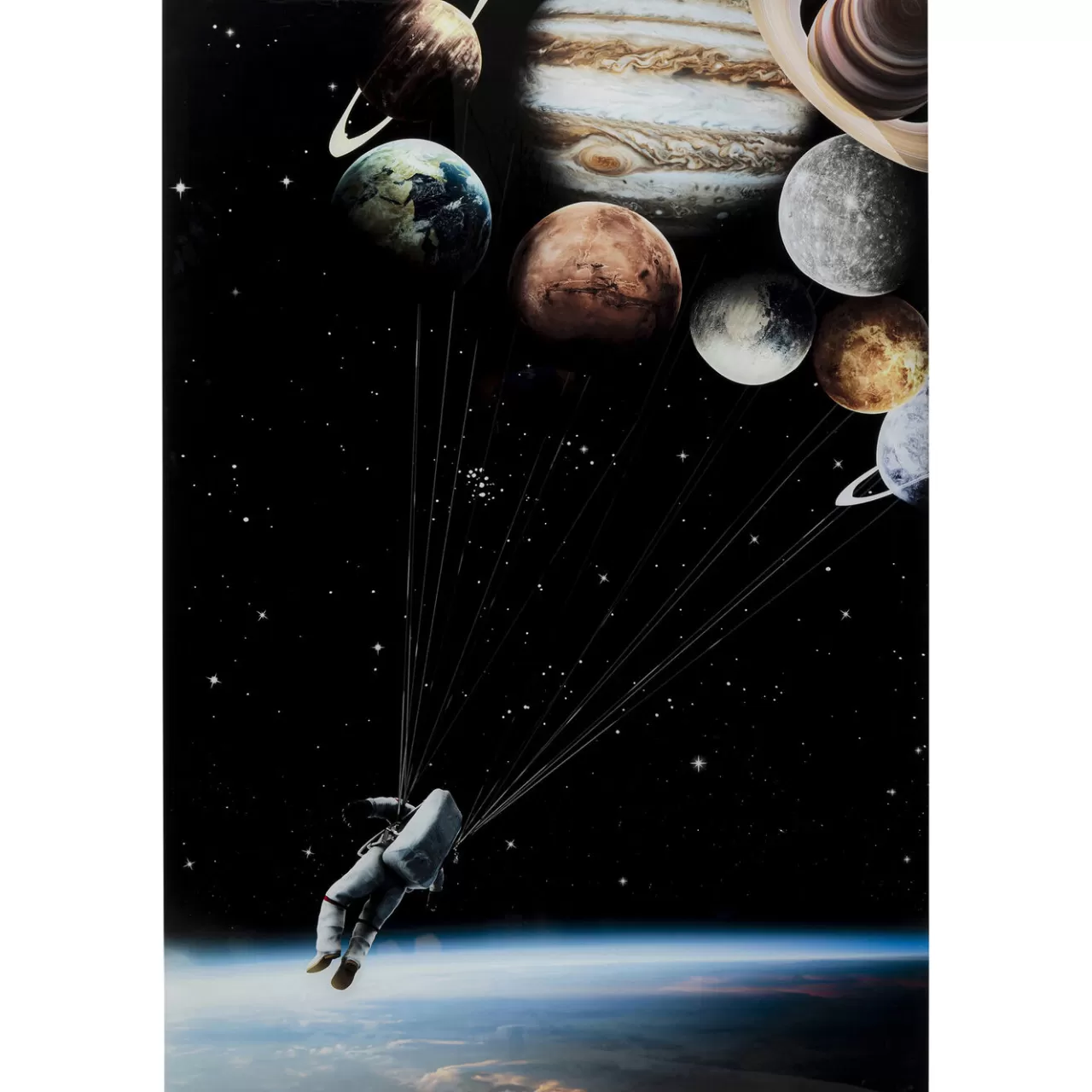 Tableau En Verre Flying Astronaut 100X150Cm*KARE Design Discount