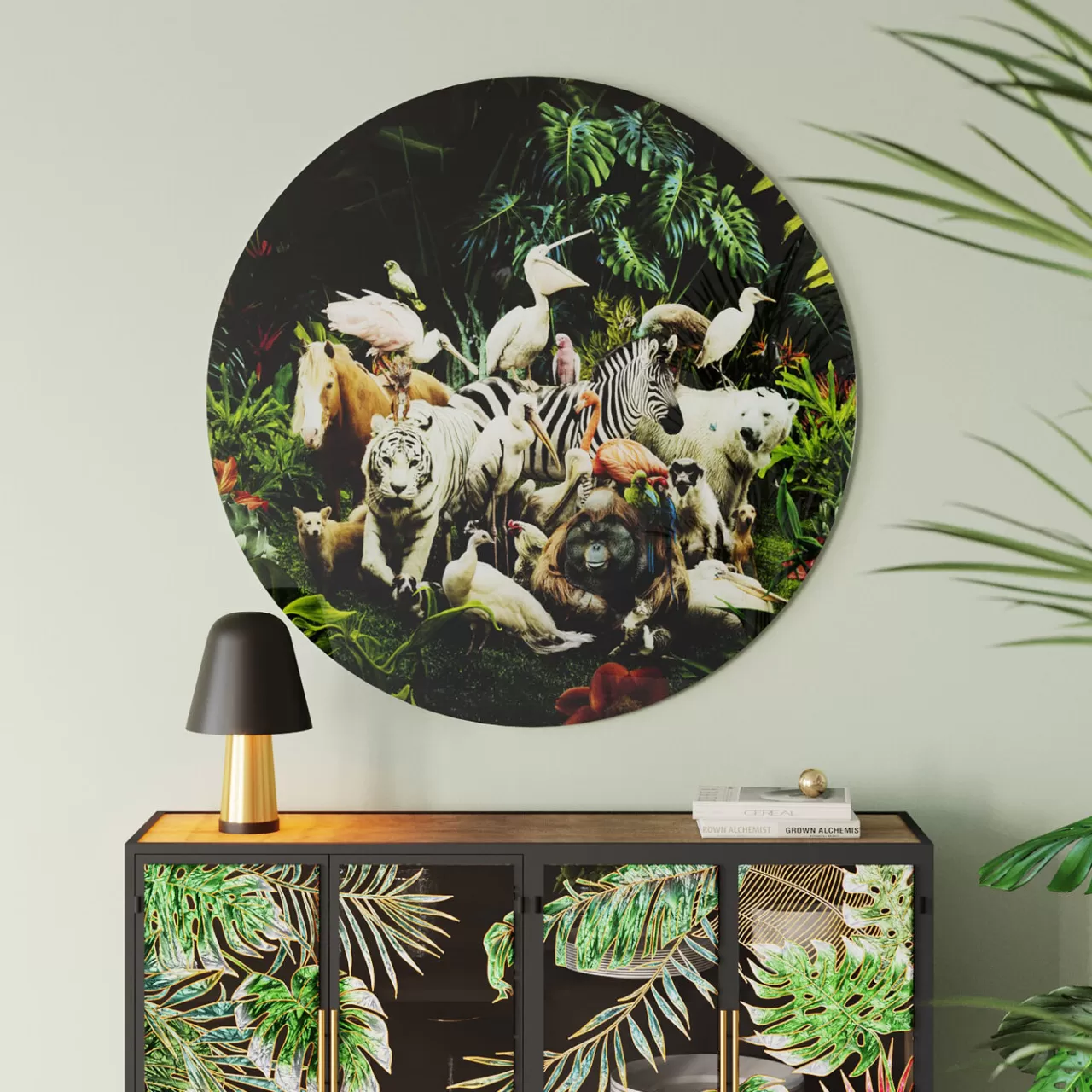 Tableau En Verre Jungle Animals O120Cm*KARE Design Discount