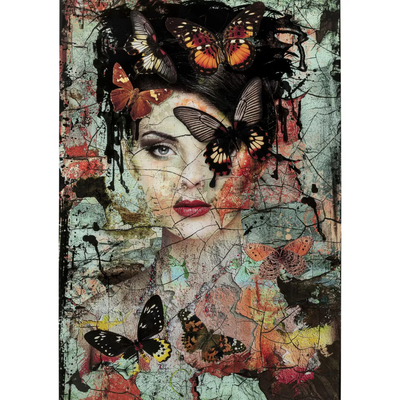 Tableau En Verre Lady Butterfly 100X150Cm*KARE Design Cheap