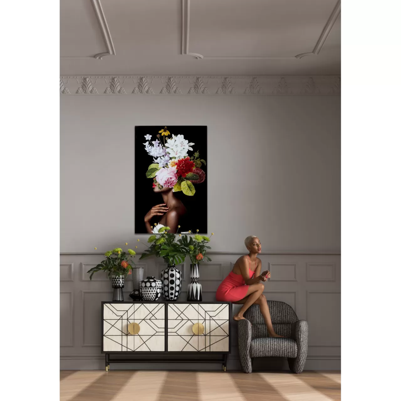 Tableau En Verre Ms. Bouquet 80X120Cm*KARE Design Fashion